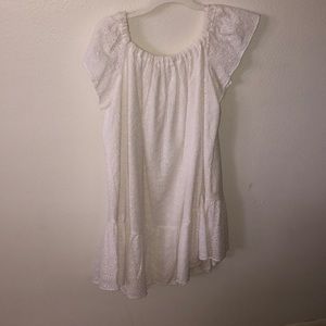 off the shoulder white dress